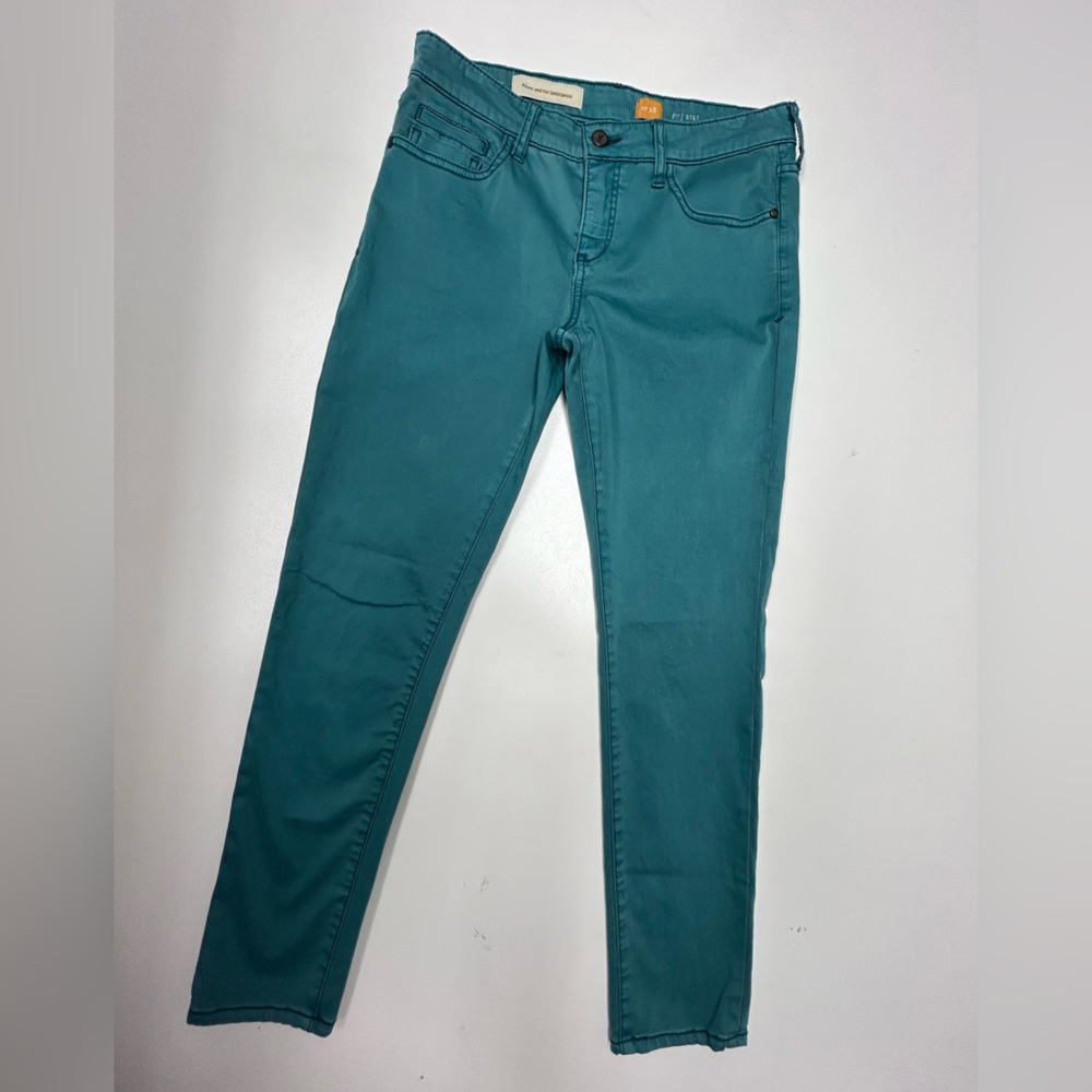 Pilcro and the Letterpress Turquoise Skinny Jeans